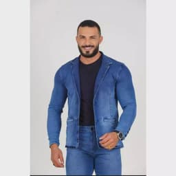Blazer Jeans Masculino Slim Fit