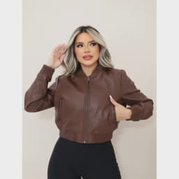 Jaqueta de Couro Bomber