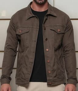 Jaqueta Sarja Jeans Slim