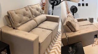 Sofá Retrátil Reclinável Livia Suede