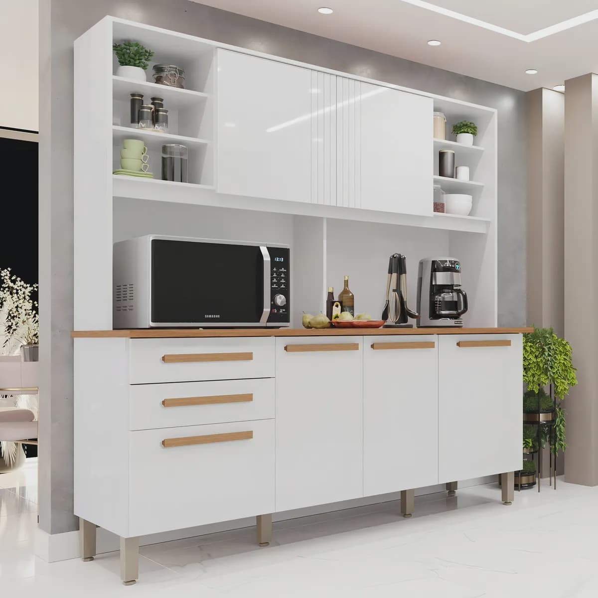 Armário de Cozinha Adelle 6 Portas 2 Gavetas