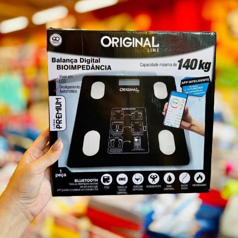 Balança Digital Bioimpedância Bluetooth