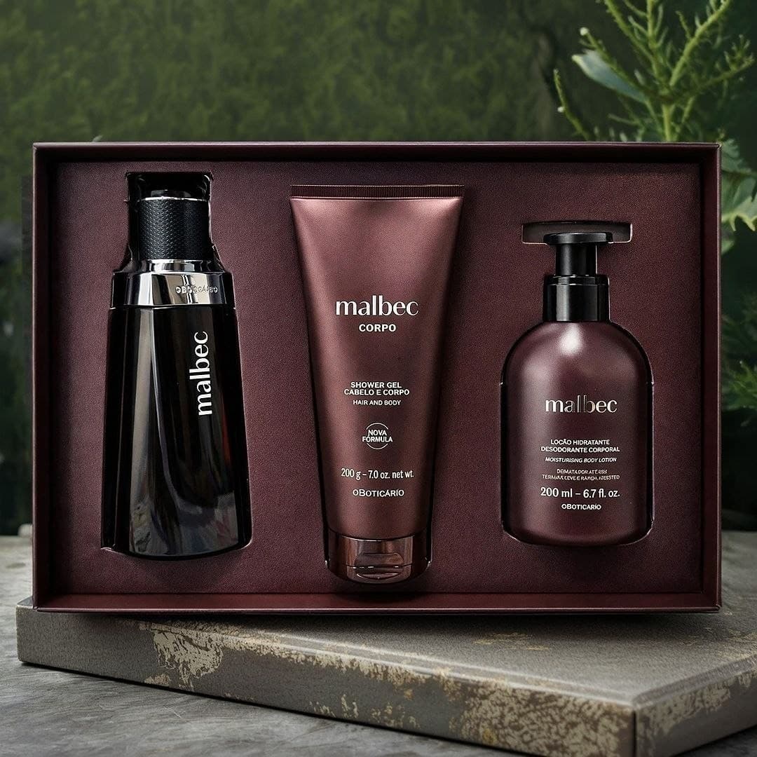 Boticário Malbec Kit Presente 3 Itens