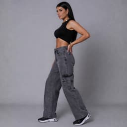 Calça Cargo Wide Leg