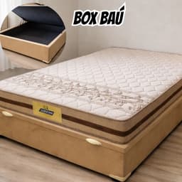 Cama Box Baú Casal Colchão Molas Flora