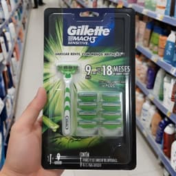 Gillette Aparelho De Barbear Mach3 Sensitive 9 Cargas