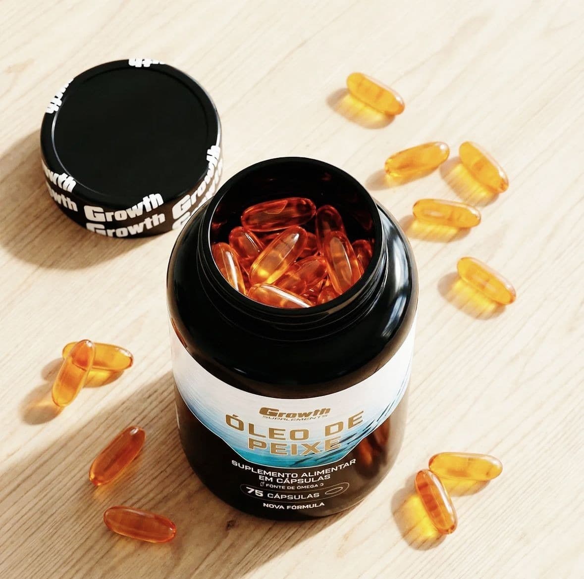 Growth Supplements Omega 3 Óleo De Peixe 75 Softgel