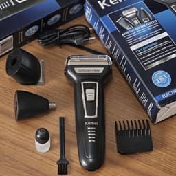 Kemei Barbeador Cortador 3 em 1