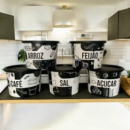 Kit Porta Mantimentos 5 Peças Redondo 1,5L