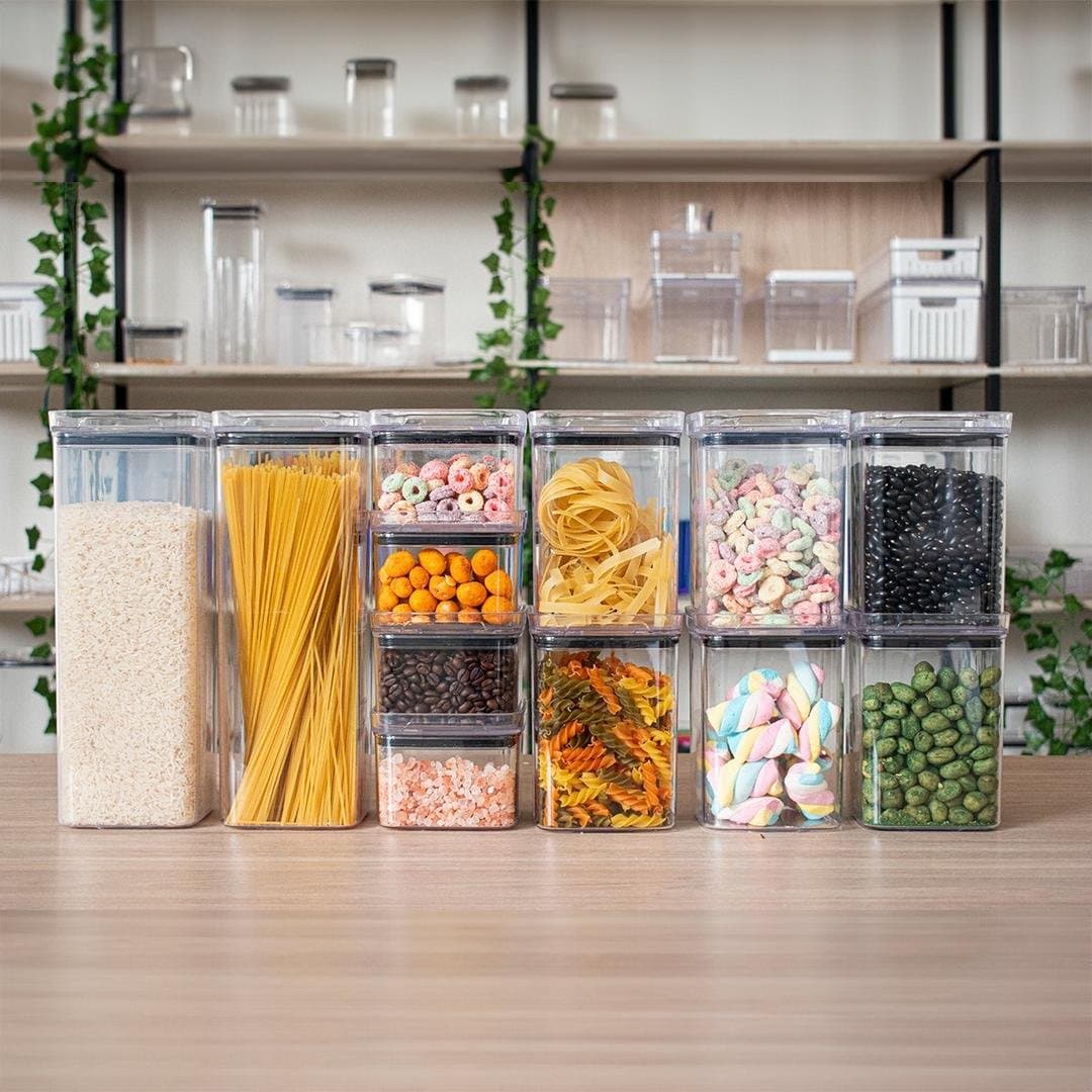 Kit Potes Herméticos Quadrados 12 Unidades