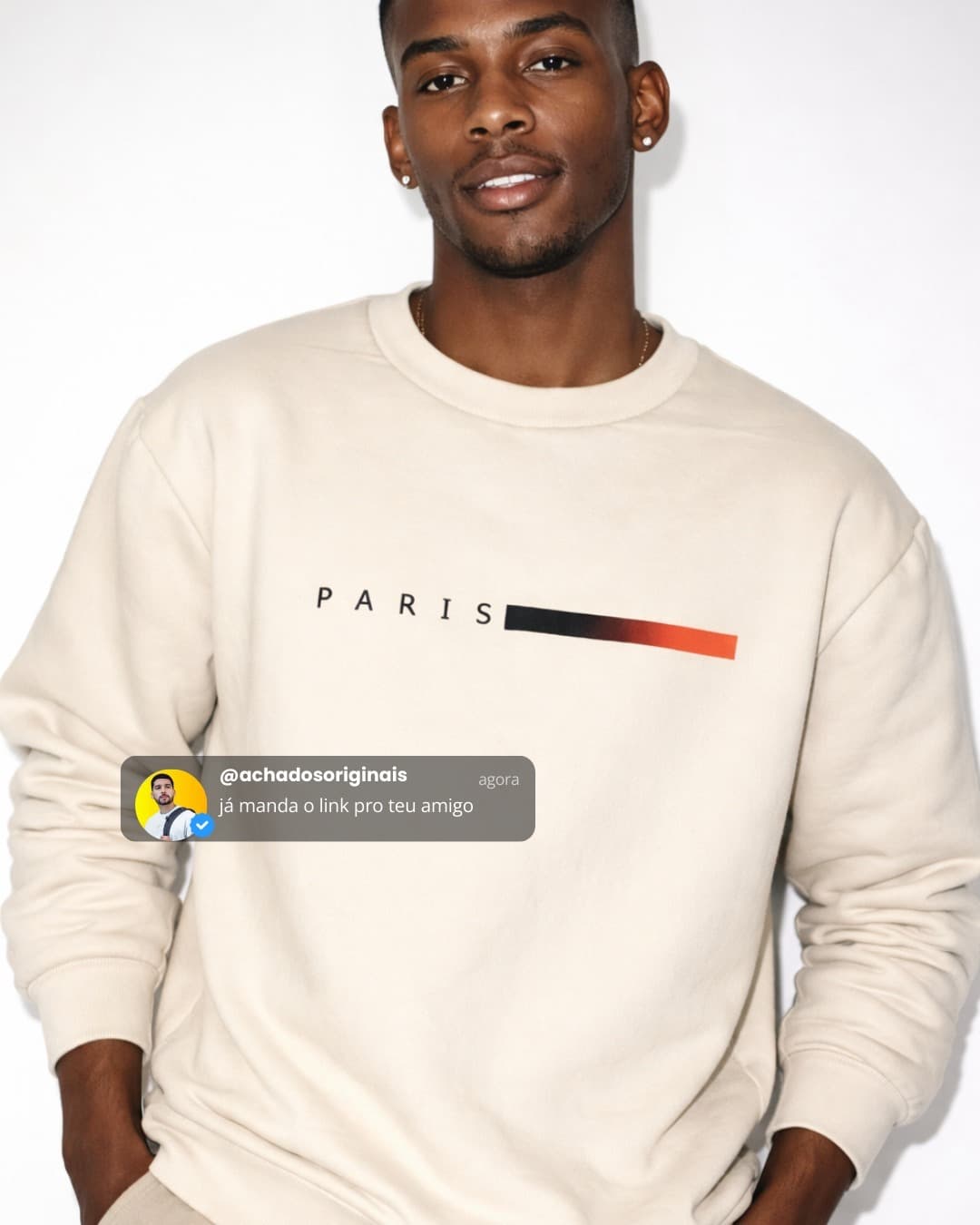 Moletom Gola Careca Flanelado Paris