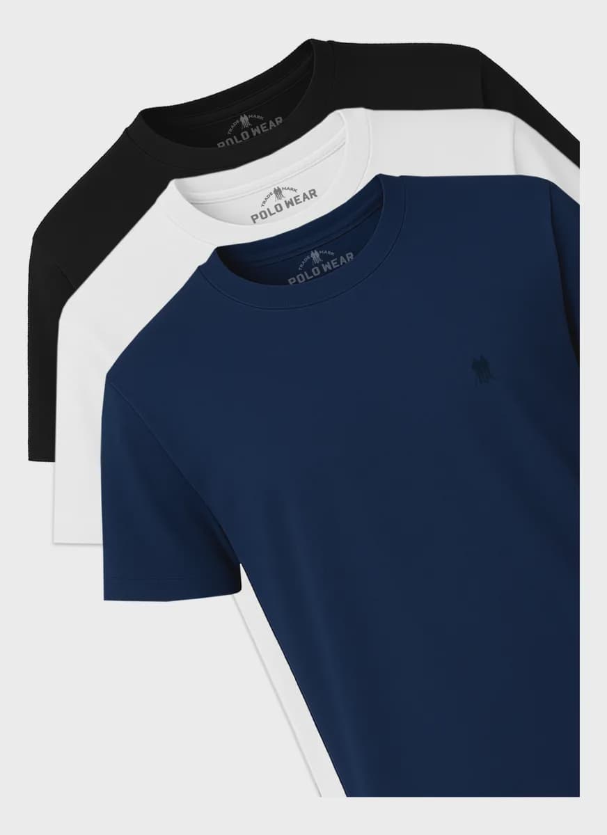 Polo Wear Camisetas Masculinas Kit 3